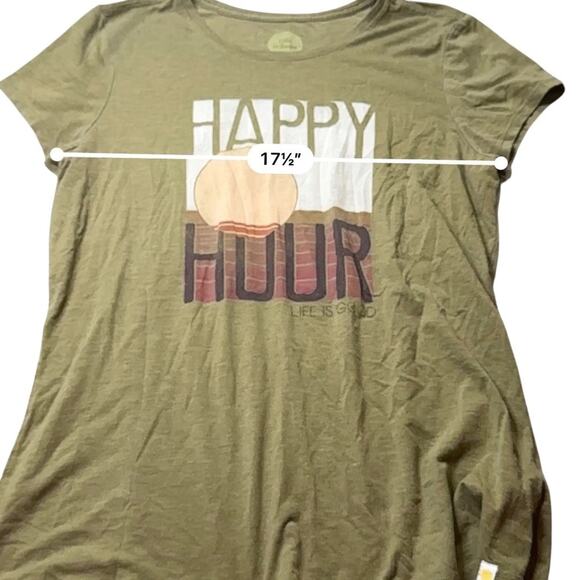Life Is Good Green Happy Hour & Blue Sea La Vie Short Sleeve Tees Size large - Picture 12 of 14